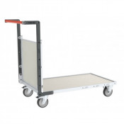 Chariot modulaire PP alvéolaire 1 dossier, plateau tôle galva 1000 x 600 mm