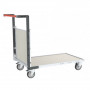 Chariot modulaire PP alvéolaire 1 dossier, plateau tôle galva 1000 x 600 mm