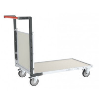 Chariot modulaire PP alvéolaire 1 dossier, plateau tôle galva 1000 x 600 mm Chariot modulaire PP alvéolaire 1 dossier, plateau tôle galva 1000 x 600 mm