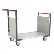 Chariot modulaire PP alvéolaire 2 dossiers, plateau bois 1000 x 600 mm