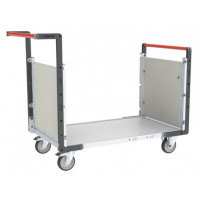 Chariot modulaire PP alvéolaire 2 dossiers, plateau bois 850 x 500 mm Chariot modulaire PP alvéolaire 2 dossiers, plateau bois 850 x 500 mm