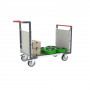 Chariot modulaire PP alvéolaire 2 dossiers, plateau bois avec tapis caoutchouc 1000 x 600 mm