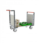 Chariot modulaire PP alvéolaire 2 dossiers, plateau bois médium 1000 x 600 mm