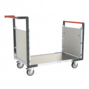 Chariot modulaire PP alvéolaire 2 dossiers, plateau tôle galva 1000 x 600 mm