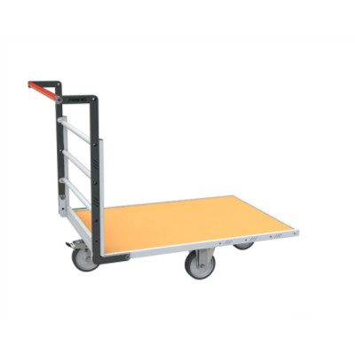 Chariot modulaire tube 1 dossier, plateau bois 1200 x 800 mm, roues losange