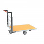 Chariot modulaire tube 1 dossier, plateau bois 1200 x 800 mm, roues losange