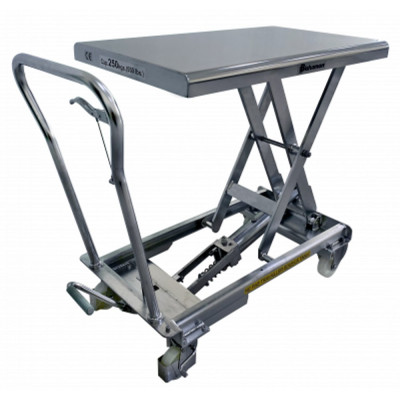 Table Élévatrice Manuelle Simple Ciseau en Inox - 815x500mm - 250kg