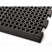  Tapis de Sol Noir en Caoutchouc TOLGOM–Anti Dérapant-Ergonomique-910x1520x22mm–Trous de 19mm
