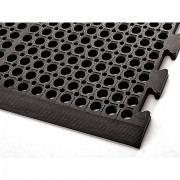  Tapis de Sol Noir en Caoutchouc TOLGOM–Anti Dérapant-Ergonomique-910x1520x22mm–Trous de 19mm