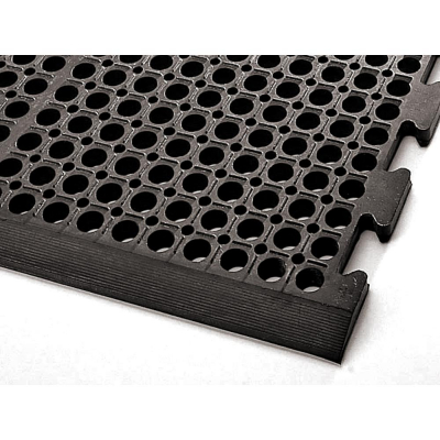  Tapis de Sol Noir en Caoutchouc TOLGOM–Anti Dérapant-Ergonomique-910x1520x22mm–Trous de 19mm