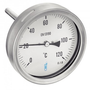 Thermomètre bimétallique inox 316 - Raccord BSPP axial