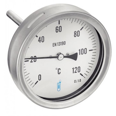 Thermomètre bimétallique inox 316 - Raccord BSPP axial