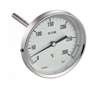 Thermomètre bimétallique inox 316 Ti pour fumée inox