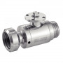 Vanne à boule inox 304 316L 2 voies - Bout fileté et douille
