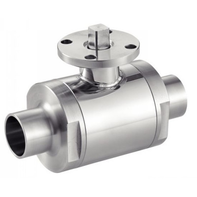 Vanne à boule inox 304 316L 2 voies - Platine Iso Bouts Lisses