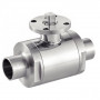 Vanne à boule inox 304 316L 2 voies - Platine Iso Bouts Lisses