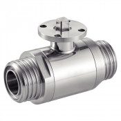Vanne à boule inox 304 316L 2 voies - Platine ISO Filetée