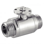 Vanne à boule inox 304 316L 2 voies - Platine ISO Filetée