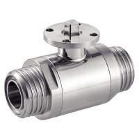 Vanne à boule inox 304 316L 2 voies - Platine ISO Filetée