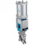 Vanne à guillotine inox CF8M avec vérin pneumatique - Inox 316