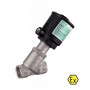 Vanne à siège incliné pneumatique ATEX en Inox 316