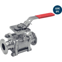 Vanne à boule 3 pièces hygiénique clamp pour l'industrie Vanne à boule 3 pièces hygiénique clamp pour l'industrie