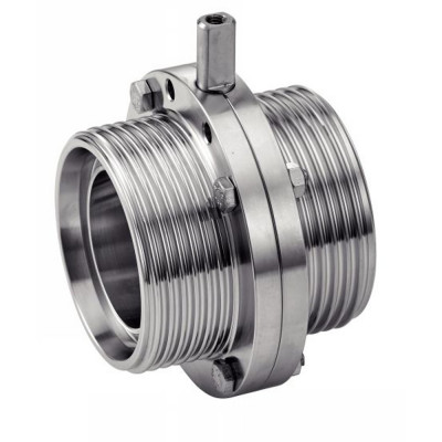 Vanne papillon inox 316L filetée - Joint FKM et inox