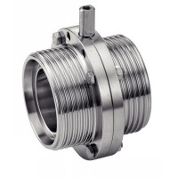 Vanne papillon inox 316L filetée - Joint FKM et inox