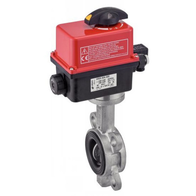 Vanne papillon inox avec actionneur électrique IP66 - 3 pièces