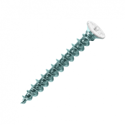 Vis PVC plastique acier zinguée tête laquée blanc Ø 4,2mm